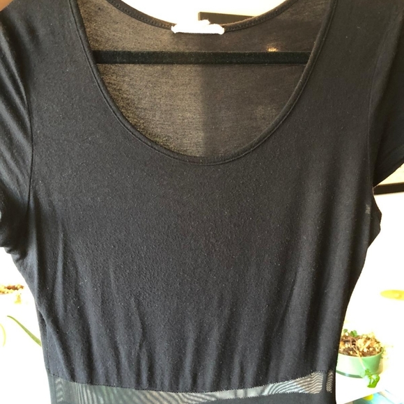 Black Maxi Dress with Sheer Waist line - Picture 2 of 4